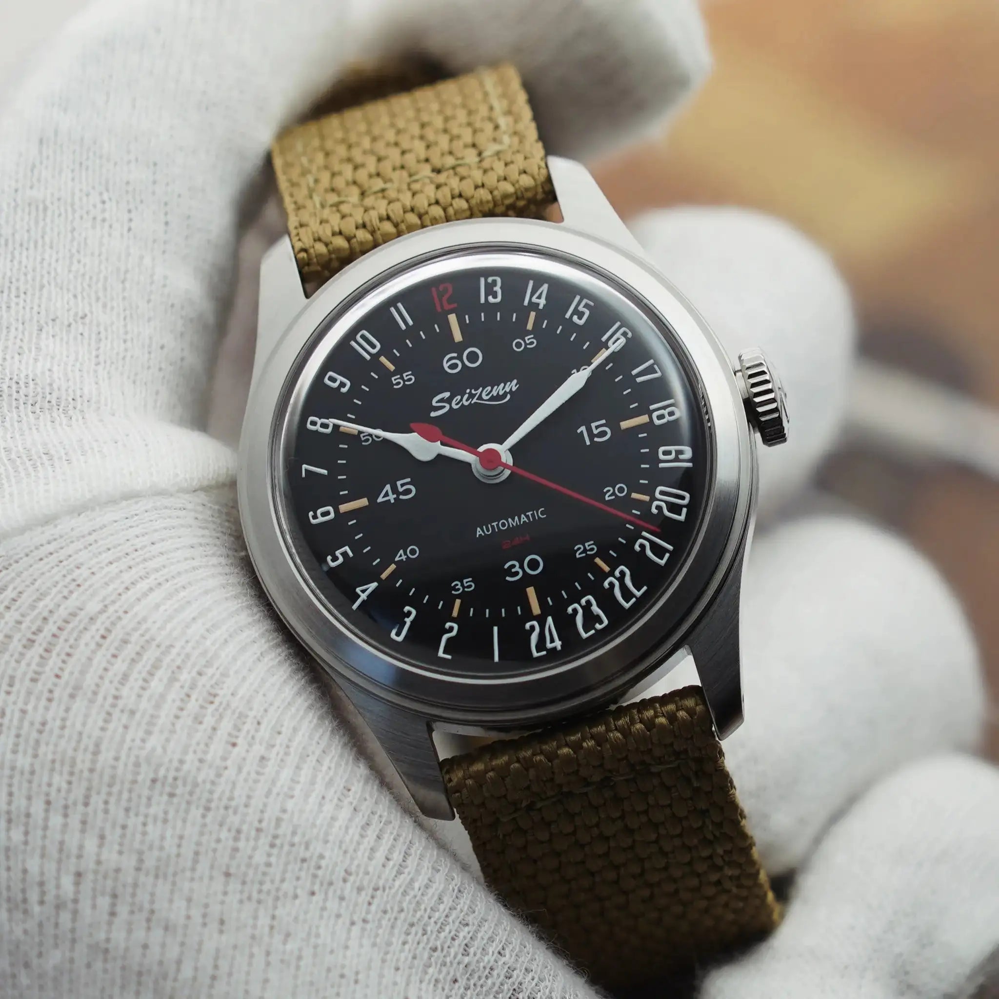 Merkur Retro Watch 50m Skin Diver Watch Vintage 24H Automatic Mechanical Watch  38mm Luminous Waterproof Watch Relogio Masculino