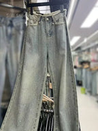 2024 New Spring Summer All-match Casual Harem Pants High Waist Stretch Slim Denim Pants Hot Drilling Casual Ankle-length Jeans Lootquake LLC