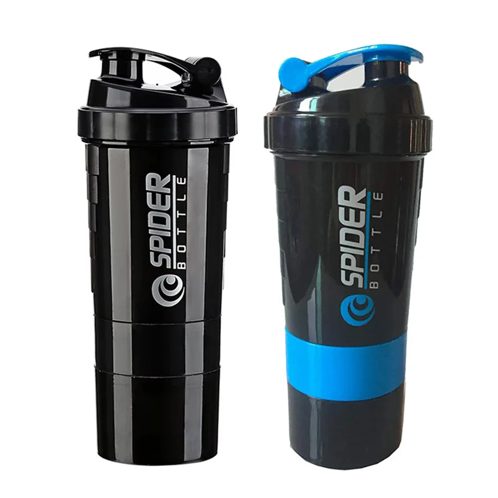 3 Layers Shaker Protein Bottle Powder Shake Cup Water Bottle Plastic Mixing Cup Body Building Exercise Bottle Lootquake LLC