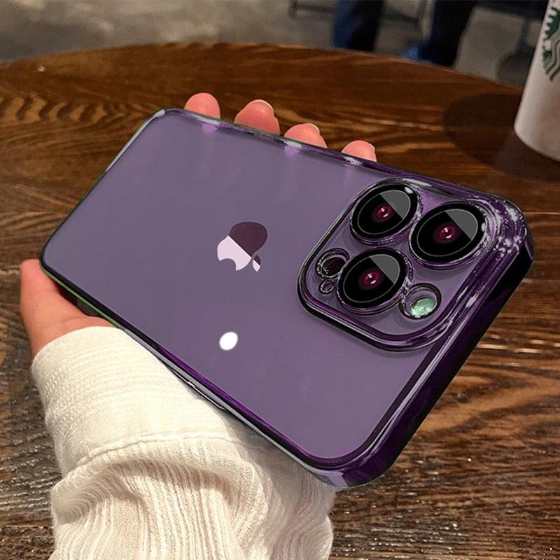 Luxury Square Transparent Case For iPhone  11 Pro Max Mini XR X XS Max 8 7 Plus Silicone Cover Protection Non-Yellowing Shockproof Phone Case for iPhone Elegant Transaprent Design For Iphone Stevvex