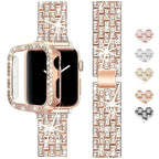 Apple Watch Bedazzled Stainless Steel Strap - Elegant Design - SJB-DIAMOND ELITES