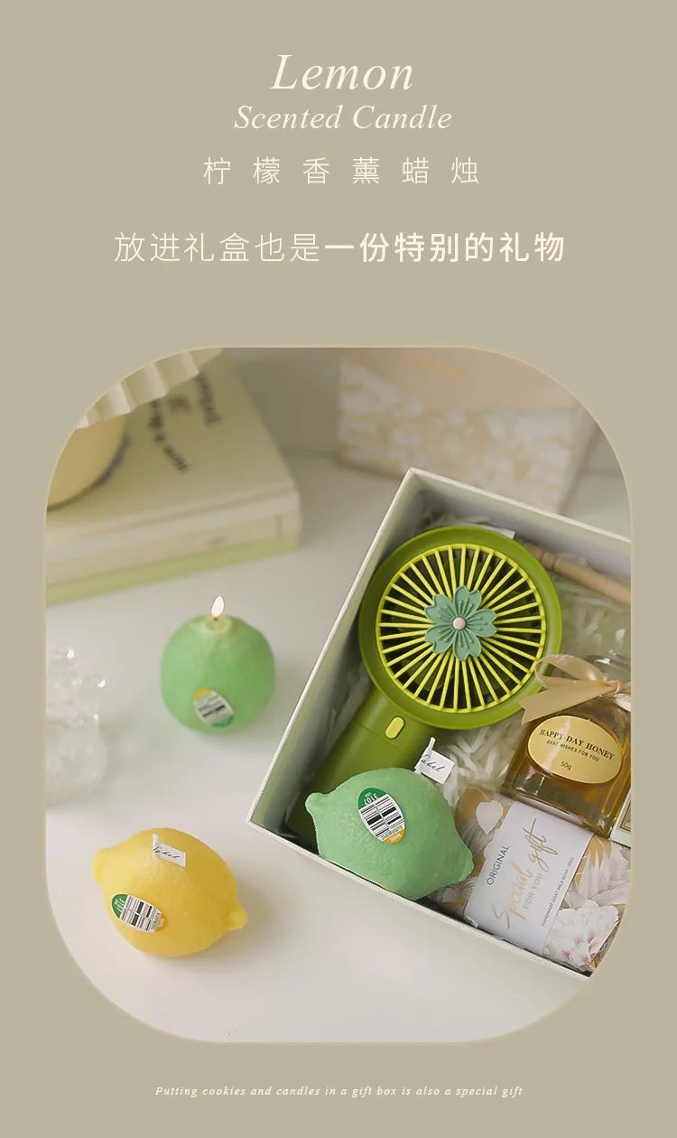 INS Decorative Fragrance Gift Lemon Candle DIY Fragrance Birthday Gift with Hand Gift Imitation Fruit Candle Scented Candles Lootquake LLC