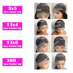 Body Wave 13x6 HD Transparent Lace Front Human Hair Wig 40 Inch Pre Plucked 220 Density 5x5 Glueless Lace Frontal Wigs for Women