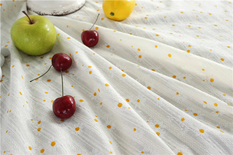 Cotton Table Cloth Round Tablecloth with Tassel Dust-Proof Floret Circular Table Cover for Kitchen Dinning Room Tabletop Decor Lootquake LLC