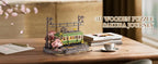 Robotime Sakura Journey Tram 3D Wooden Puzzles with LED Lights Home Decor Gift for Adults Women Girls Lootquake LLC