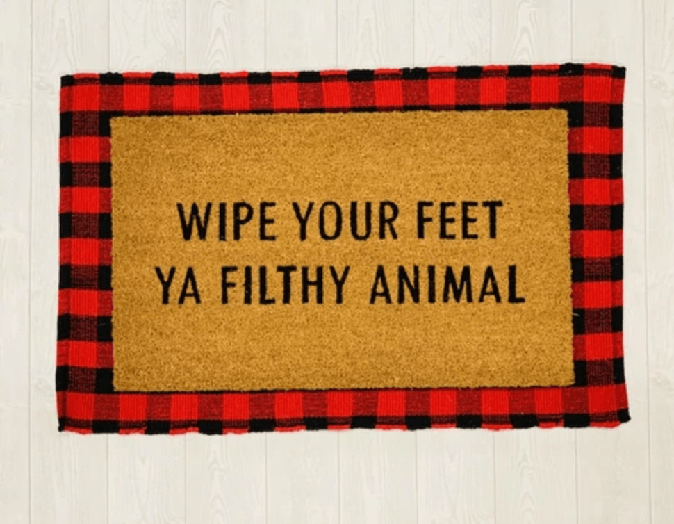 Wipe Your Feet Funny Doormat Outdoor Welcome Mat Quote Rug For Porch BandsCo Straps