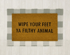 Wipe Your Feet Funny Doormat Outdoor Welcome Mat Quote Rug For Porch BandsCo Straps