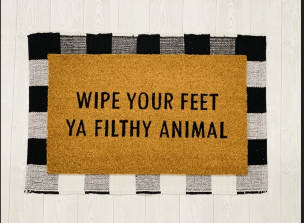 Wipe Your Feet Funny Doormat Outdoor Welcome Mat Quote Rug For Porch BandsCo Straps