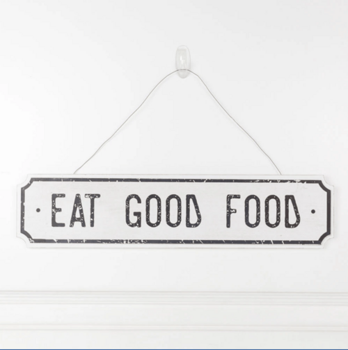 Farmhouse Wood Wall Sign Bless This Home Eat Good Food Rustic Hanging Plaque BandsCo Straps