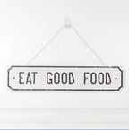 Farmhouse Wood Wall Sign Bless This Home Eat Good Food Rustic Hanging Plaque BandsCo Straps