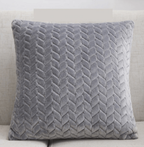Plush Velour Pillow Case 16.5x16.5 Soft Decorative Cushion Cover Hypoallergenic BandsCo Straps