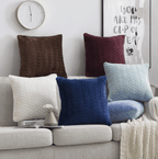 Plush Velour Pillow Case 16.5x16.5 Soft Decorative Cushion Cover Hypoallergenic BandsCo Straps