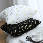 Dixie Plush Velvet 18x18 Decorative Pillow With Gold Hand-Painted Decal BandsCo Straps