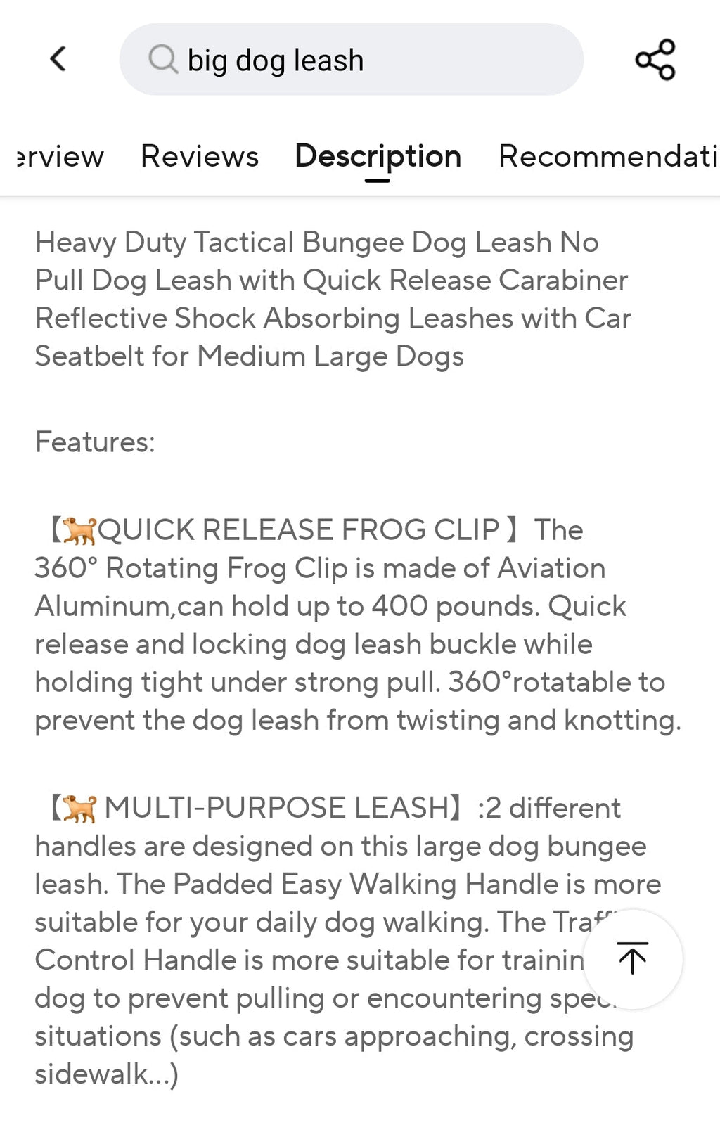 Heavy duty tactical bungee leash shock absorbing reflective, no pull. Fashioned Furbabies