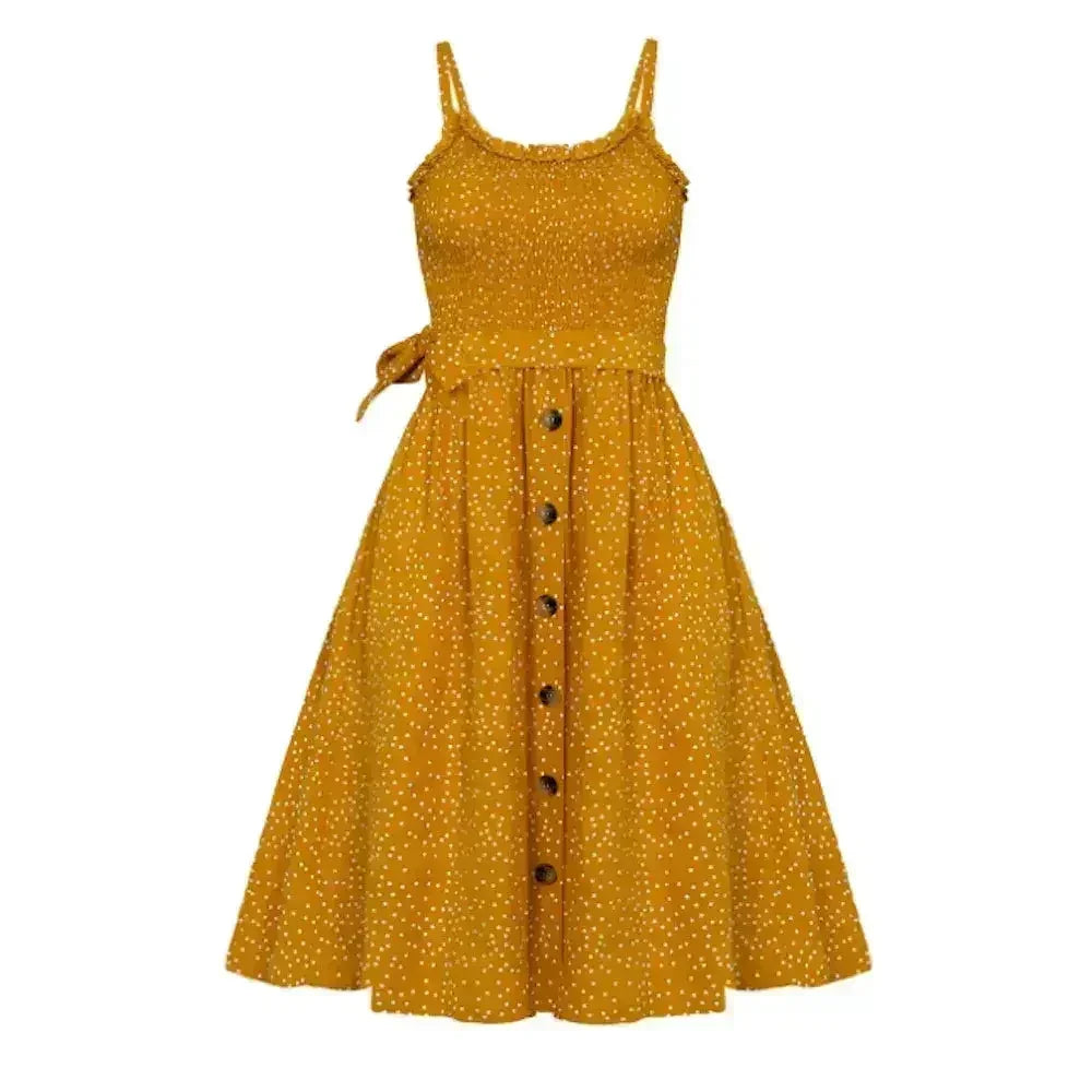 Polka Dot Maxi Dress – Light & Flowy Summer Dress - SJB-DIAMOND ELITES