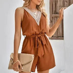 Women Sleeveless V-Neck Romper – Stylish Summer Romper