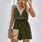 Women Sleeveless V-Neck Romper – Stylish Summer Romper