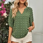 V-Neck Batwing Top - Summer Chiffon Blouse | Femstylo - SJB-DIAMOND ELITES