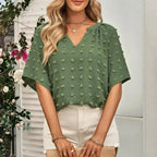 V-Neck Batwing Top - Summer Chiffon Blouse | Femstylo - SJB-DIAMOND ELITES