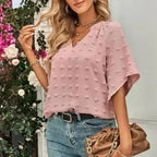 V-Neck Batwing Top - Summer Chiffon Blouse | Femstylo - SJB-DIAMOND ELITES