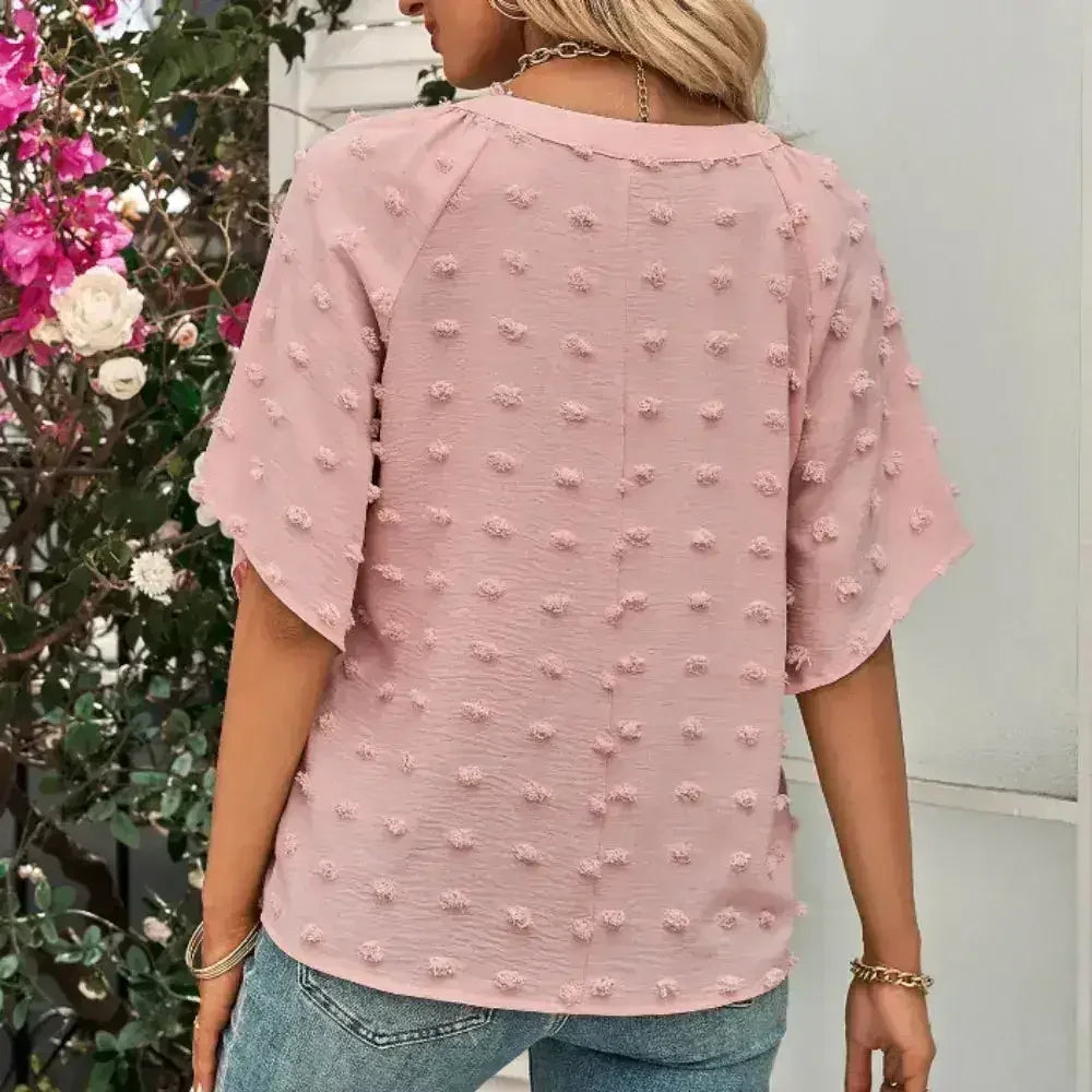 V-Neck Batwing Top - Summer Chiffon Blouse | Femstylo - SJB-DIAMOND ELITES