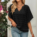 V-Neck Batwing Top - Summer Chiffon Blouse | Femstylo - SJB-DIAMOND ELITES