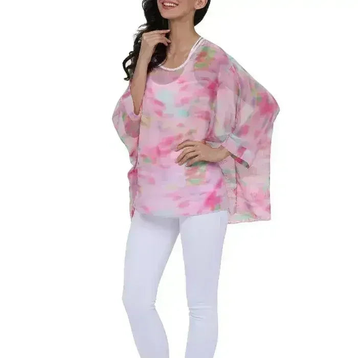 Unicorn Pink Chiffon Top - Whimsical One-Size Blouse | Femstylo - SJB-DIAMOND ELITES
