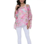 Unicorn Pink Chiffon Top - Whimsical One-Size Blouse | Femstylo - SJB-DIAMOND ELITES