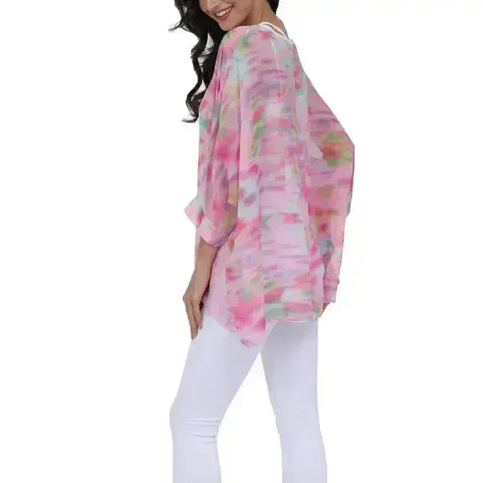 Unicorn Pink Chiffon Top - Whimsical One-Size Blouse | Femstylo - SJB-DIAMOND ELITES