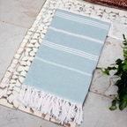 Turkish Hand Towel Oversized 100% Cotton Peshtemal Lightweight Absorbent BandsCo Straps