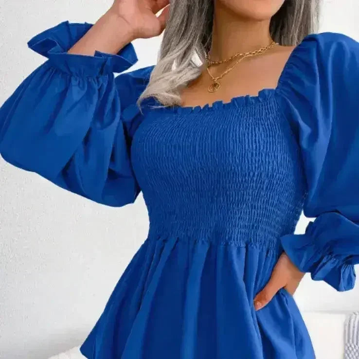 Loose Fit Chiffon Blouse - Elegant Polyester Top | Femstylo - SJB-DIAMOND ELITES