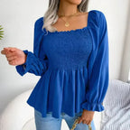 Loose Fit Chiffon Blouse - Elegant Polyester Top | Femstylo - SJB-DIAMOND ELITES