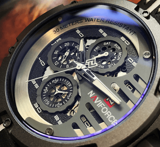 Men's  Sports Waterproof Watch With Chronometers And Leather Belt Multifunction Wristwatch Unique Design Perfect Gift - SJB-DIAMOND ELITES