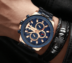Men's Waterproof  Watch With Chronometers Day View And Fluorescent Hands Unique  Luxury Design  Perfect Gift Stevvex