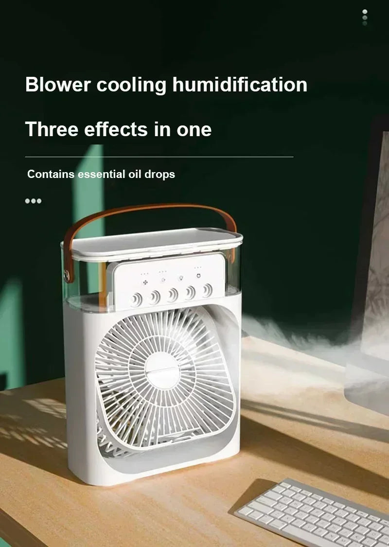 3 In 1 Fan AIr Conditioner Household Small Air Cooler LED Night Light Portable Humidifier Air Adjustment Fan Office Home Fan New Lootquake LLC