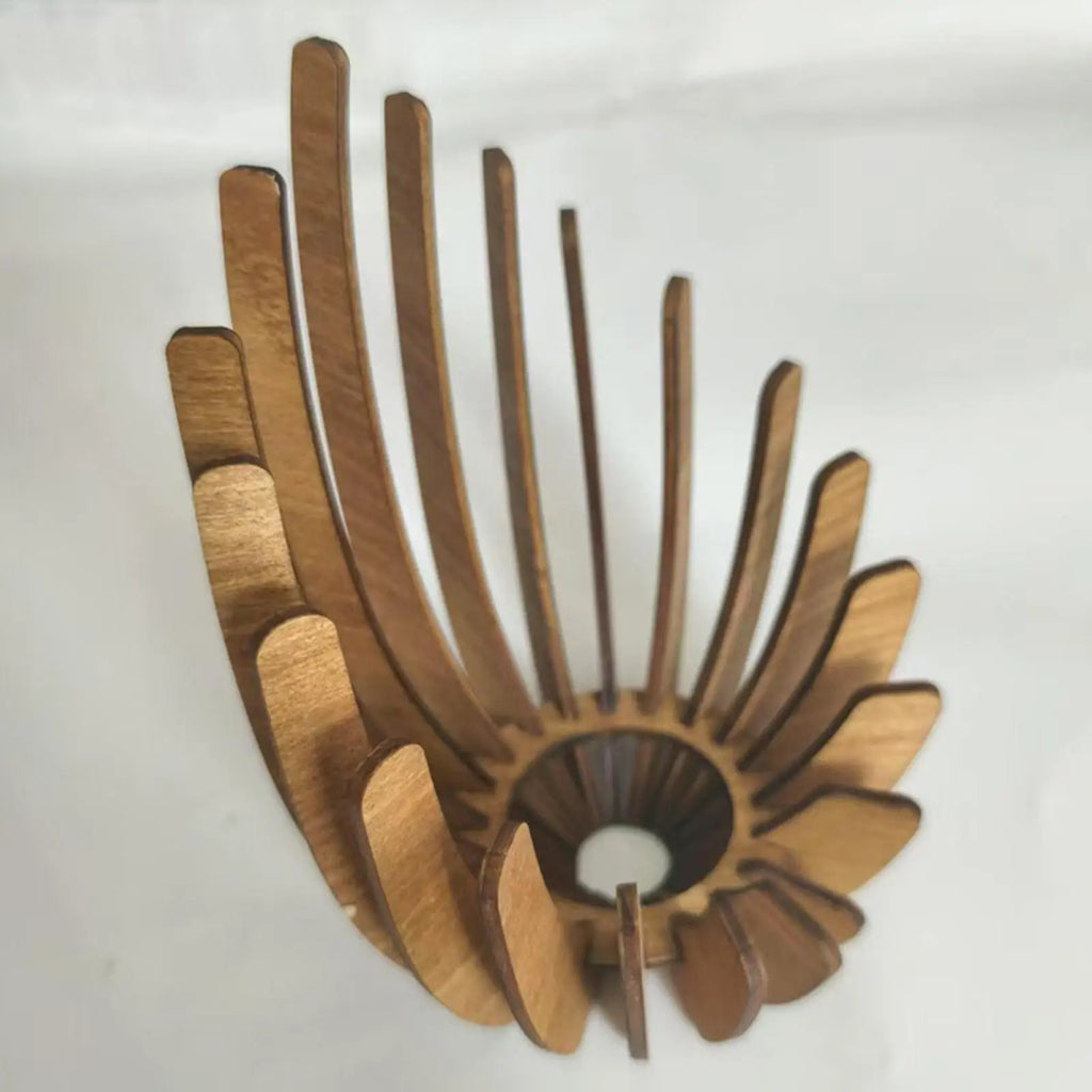 Wooden Candle Holder Lotus-Shaped Candle Holder Wooden Creative Candlestick without Candles DIY Wooden Candle Holder Decoration