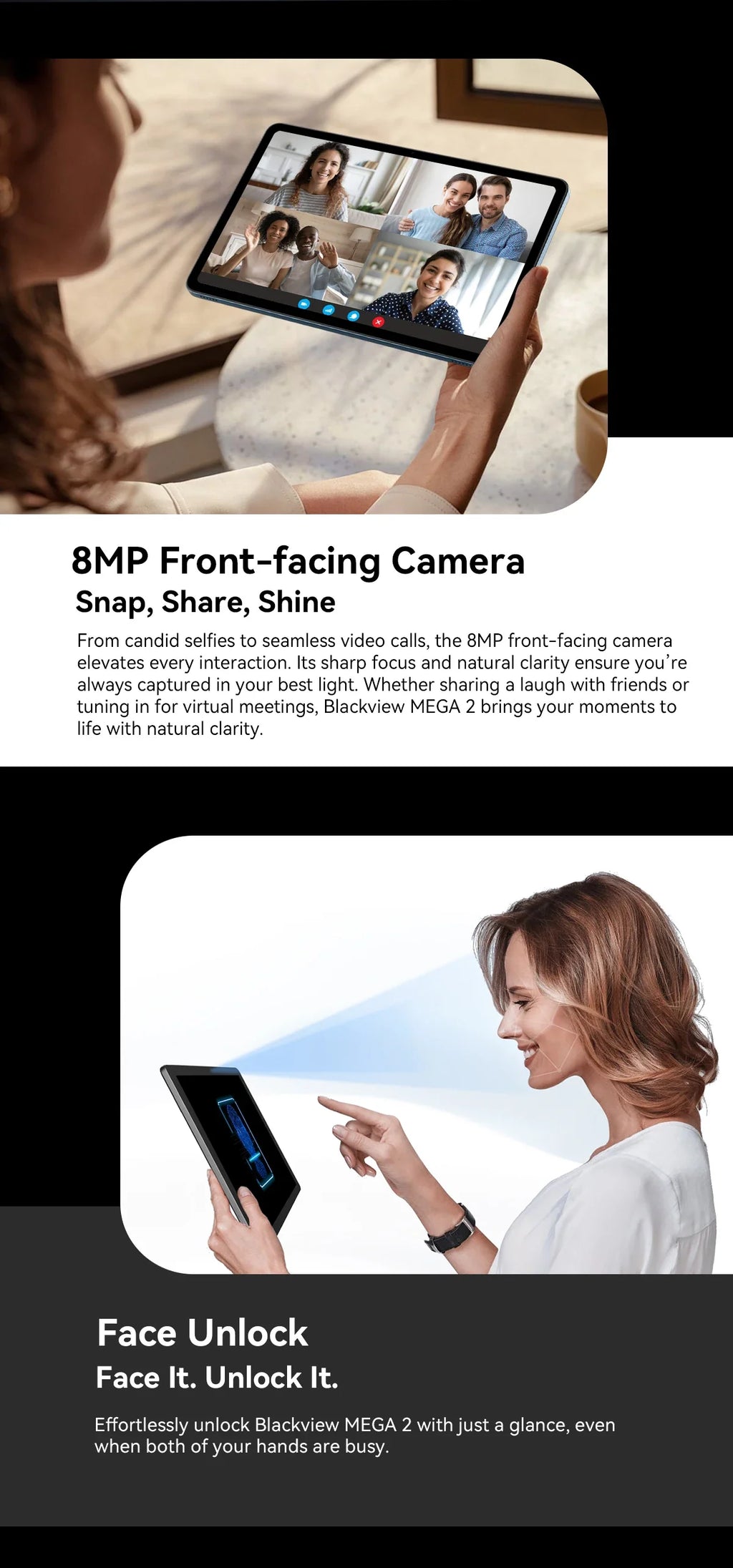 Blackview MEGA 2 Tablets 12 inch 2K Display Widevine L1 24GB(8+16) Android 15 256GB 9000mAh AI Main Camera Pad PC Lootquake LLC