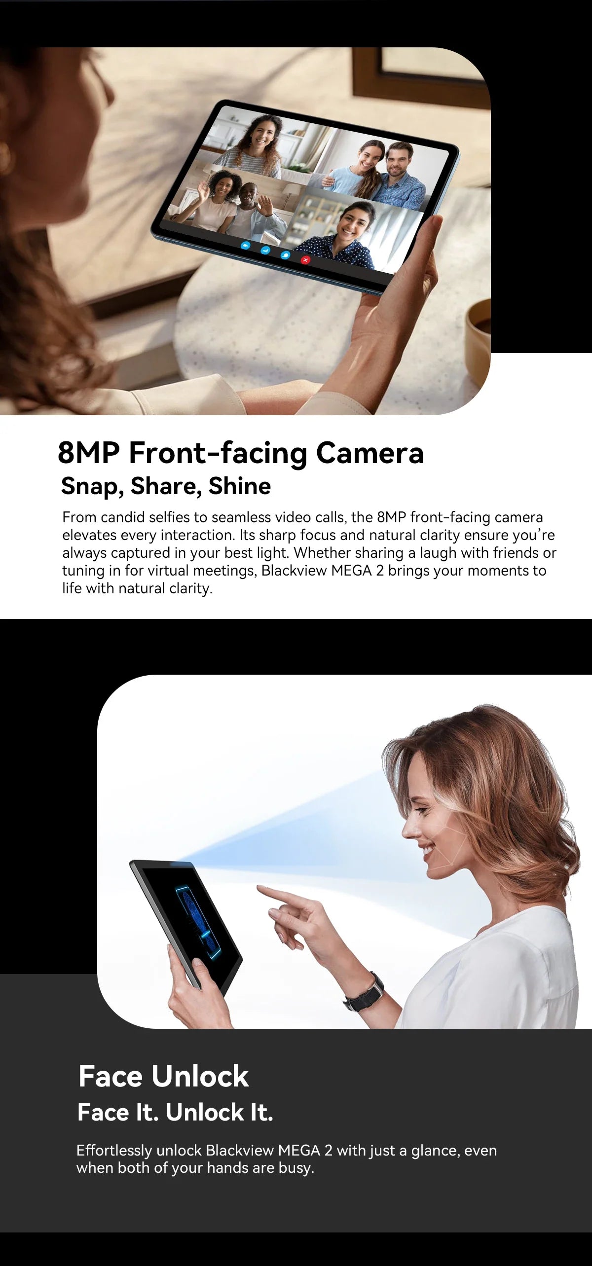 Blackview MEGA 2 Tablets 12 inch 2K Display Widevine L1 24GB(8+16) Android 15 256GB 9000mAh AI Main Camera Pad PC Lootquake LLC