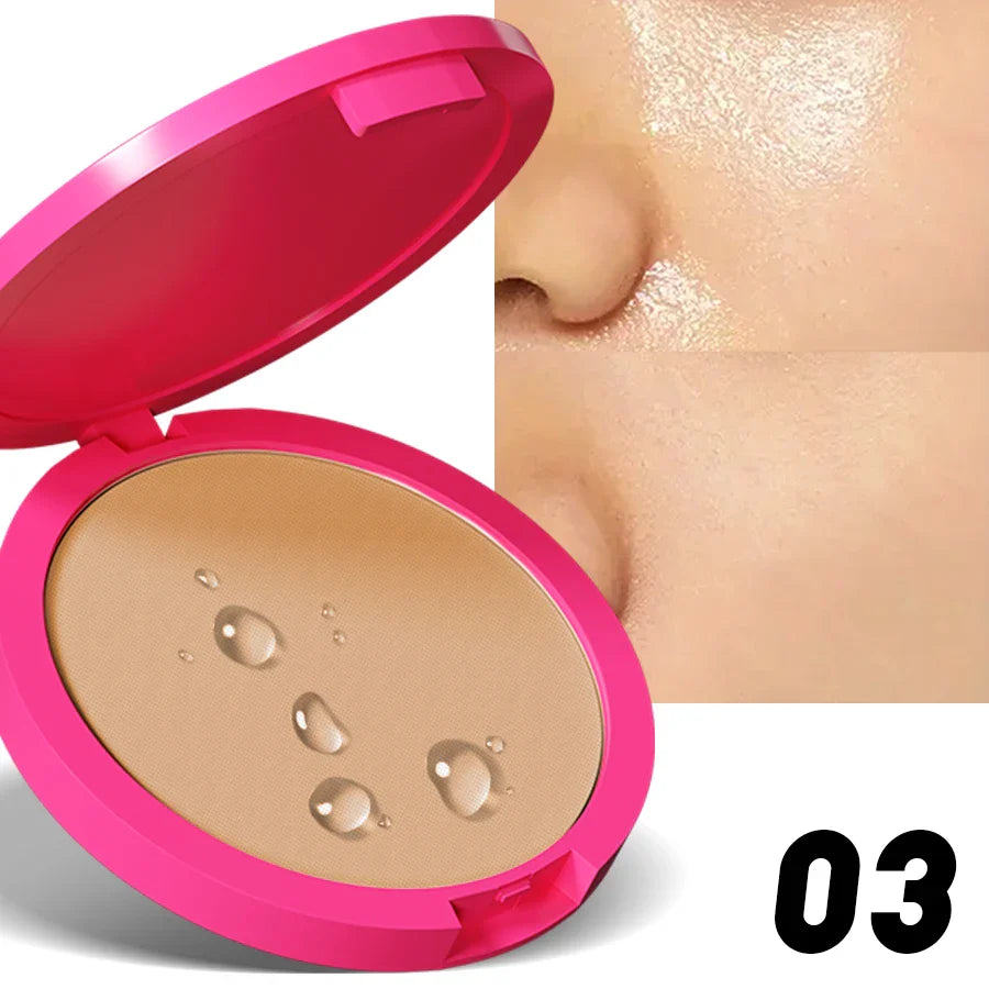 Natural Matte Pressed Powder Oil Control Brighten Whitening Face Base Foundation Compact Concealer Makeup Cosmetics Lootquake LLC
