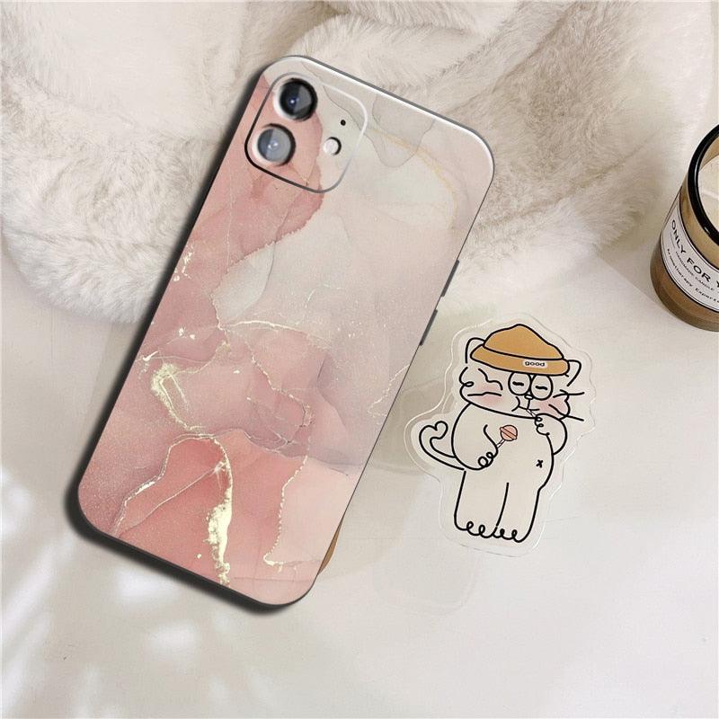 Luxury Marble Texture Phone Case For iPhone X XR XS 7 8 6S 6 5 Plus Silicone Anti Fall Back Cover Ultra Thin Soft Silicone Protective Shockproof and Scratch Resistant with Cute Design Pattern Case Stevvex
