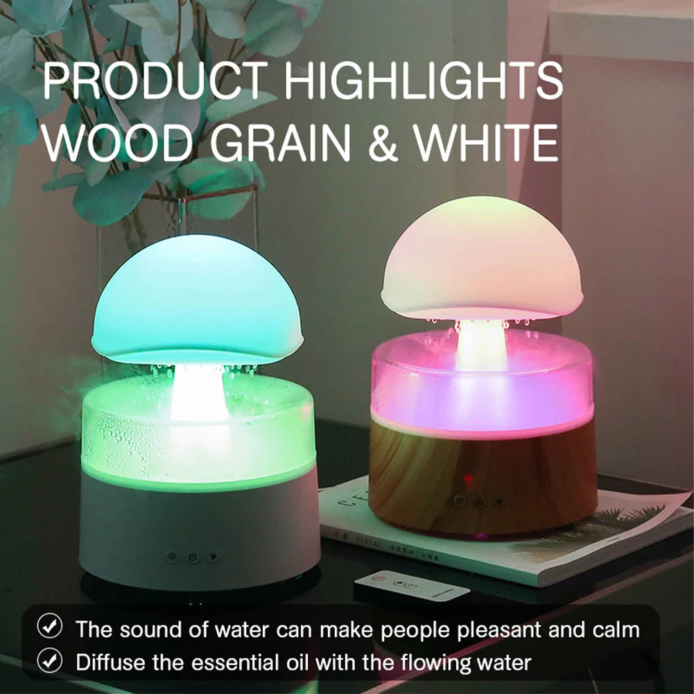 Mi Mushroom Air Humidifier Wireless Fragrance Diffuser Bedroom Essential Oils Diffuser Rain Cloud Night Light Home Appliance Lootquake LLC