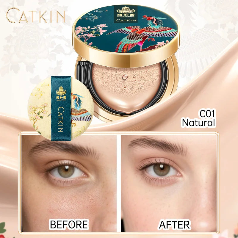 Catkin Phoenix Cushion Foundation Full Coverage, Sheer Satin Finish, Refill Included, Light Beige Lootquake LLC