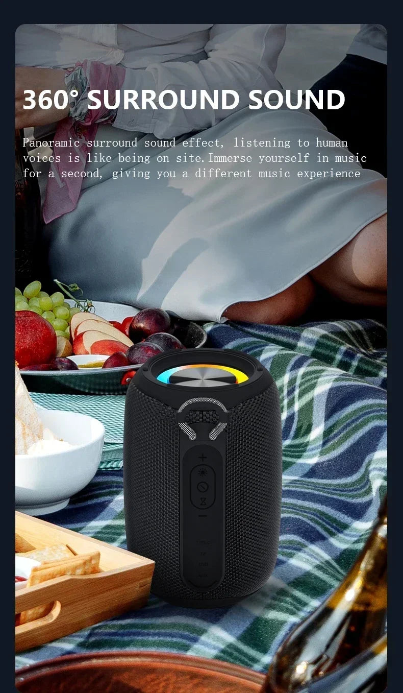 Super Powerful Wireless 5.3 Bluetooth Speaker RGB Light Caixa De Som Enhanced Bass IPX6 Waterproof Subwoofer 3D Stereo Sound Box Lootquake LLC