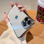 Luxury Square Transparent Case For iPhone  11 Pro Max Mini XR X XS Max 8 7 Plus Silicone Cover Protection Non-Yellowing Shockproof Phone Case for iPhone Elegant Transaprent Design For Iphone Stevvex