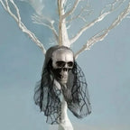 Halloween Skull Decorations,Foam Skull Hanging Ornaments,Bride Clothes Bone Head ,Haunted House Horror Decoration Props
