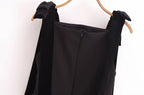 TFMLN Autumn New Women Dress 2024 Slim Chic Sleeveless Dress Bow Casual  Mini Frock Female Fashion Elegant Short Party Dress