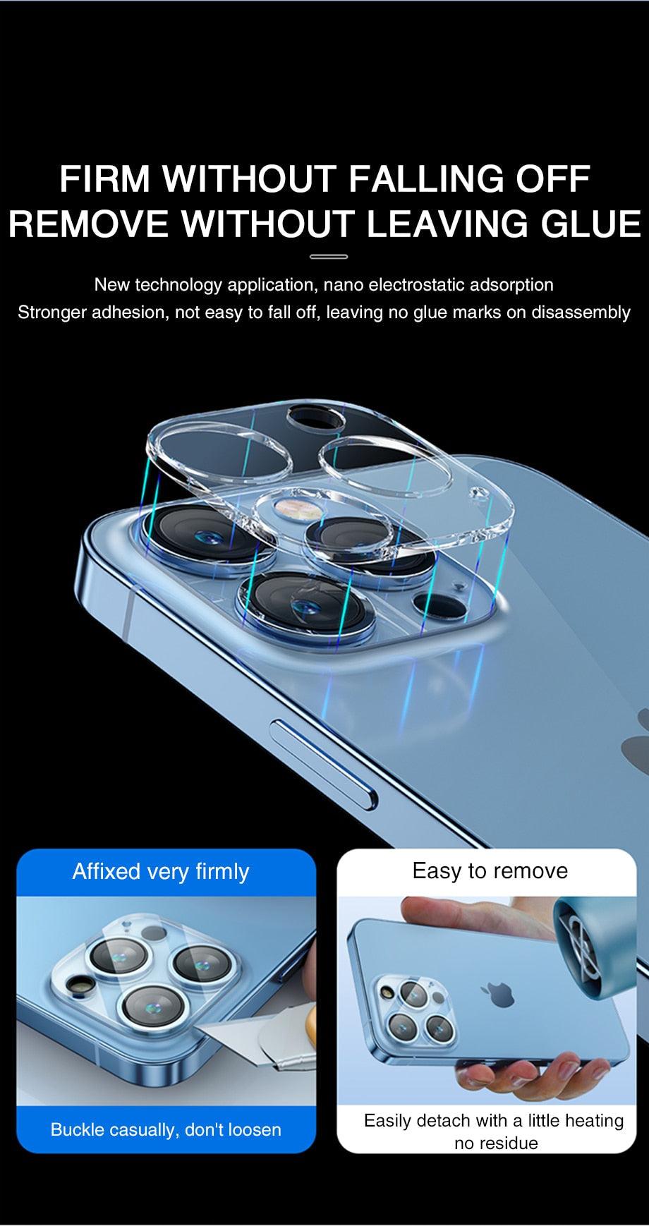 3D Camera Glass Protectors for iPhone 13 14 Pro Max 12 Mini XR HD Back Lens Protective Glass Film on iPhone 11 12 PRO MAX X XS Stevvex