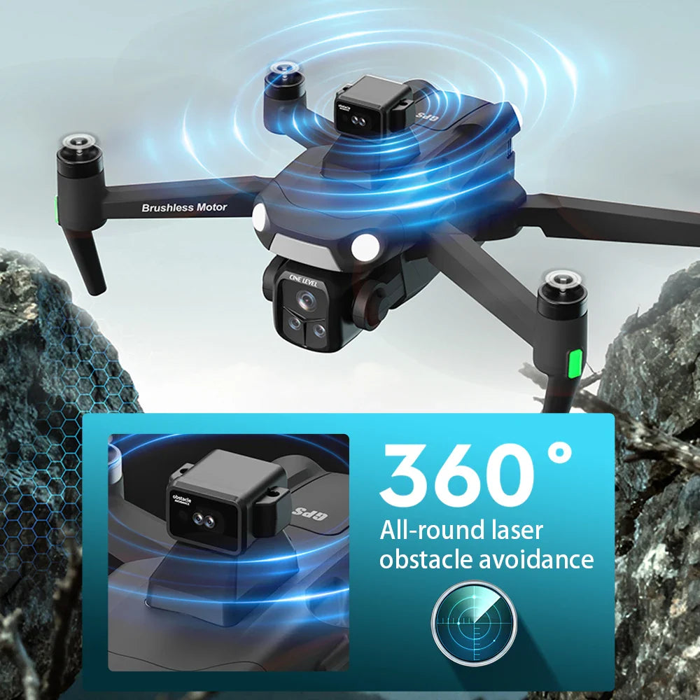 New A1R 3S GPS Drone 8K Professional Camera Aerial FPV Brush power Laser Obstacle with Large Screen Remote Control Folding RC
