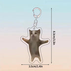 Funny Banana Cat Key Chain Creative Acrylic Happy Cats Schoolbag Pendant Bag Accessories DIY Mobile phone Lanyard Student Gift Lootquake LLC