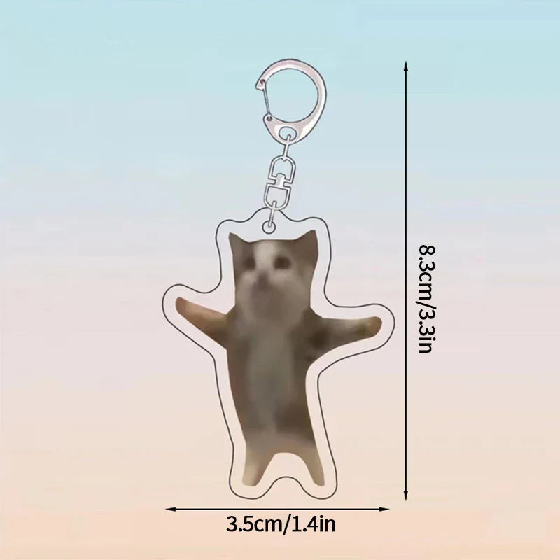 Funny Banana Cat Key Chain Creative Acrylic Happy Cats Schoolbag Pendant Bag Accessories DIY Mobile phone Lanyard Student Gift Lootquake LLC